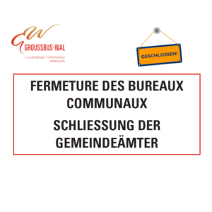 Fermeture bureaux communaux (23/12 - 27/12)