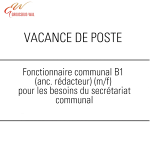 L'administration communale recrute