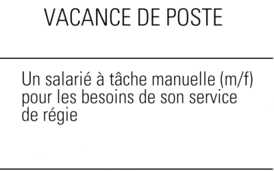 La commune de Groussbus-Wal recrute